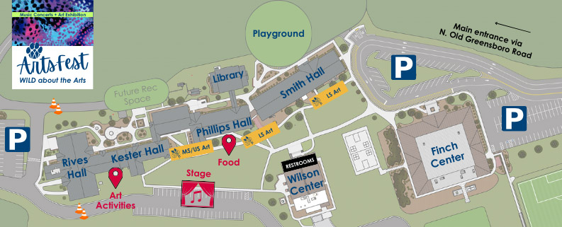 Campus Map with ArtsFest Locations